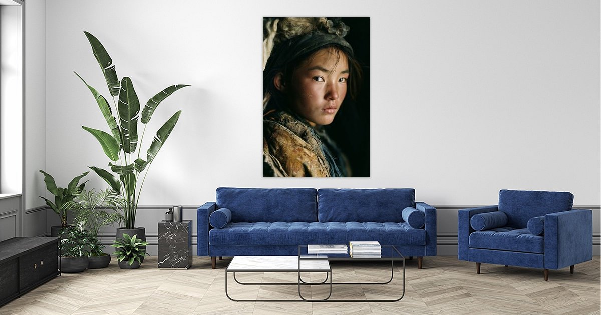 Ongerepte Kwetsbaarheid als wanddecoratie in een stijlvol interieur