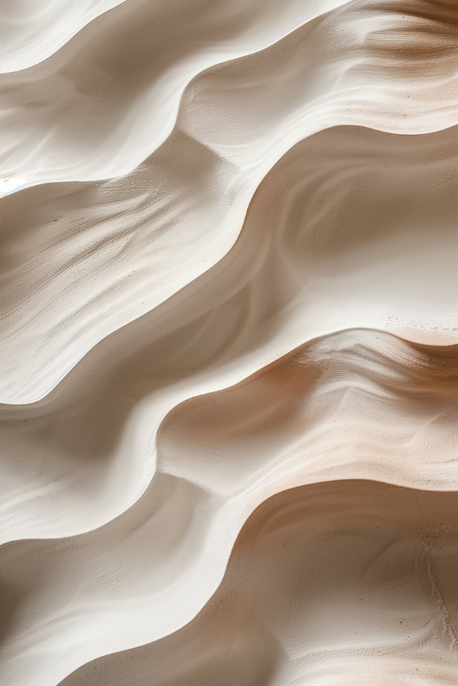 Zandgolven | Minimalistische Abstracte Kunst in Crème en Beige